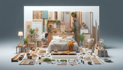 Créer une tête de lit DIY avec des matériaux récupérés : guide complet 2026 - AI generated illustration